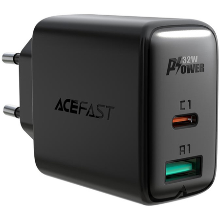 Сетевой адаптер ACEFAST A5 PD 32W (USB-C+USB-A) Black, Цвет: Черный, изображение 3 - GOODMi