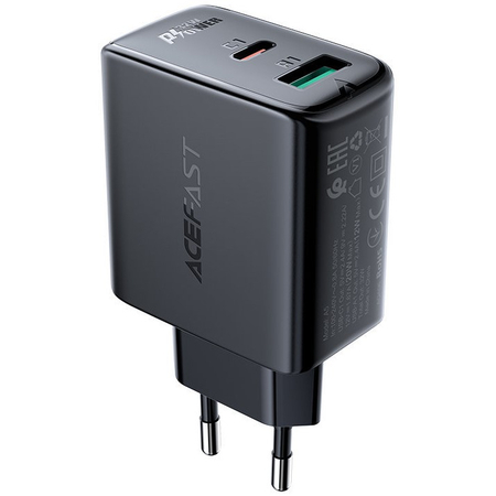Сетевой адаптер ACEFAST A5 PD 32W (USB-C+USB-A) Black, Цвет: Черный - GOODMi
