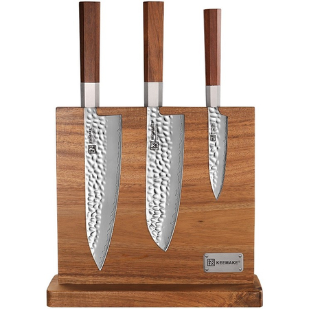 Магнитная подставка для ножей Keemake Double Sided Wooden Magnetic Knife Holder (BL-3) Brown, изображение 3 - GOODMi