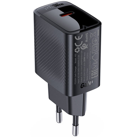 Сетевое зарядное устройство ACEFAST A82 PD 20W USB-C Black + кабель 1м - GOODMi