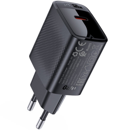 Сетевое зарядное устройство ACEFAST A82 PD 20W USB-C Black + кабель 1м, изображение 3 - GOODMi