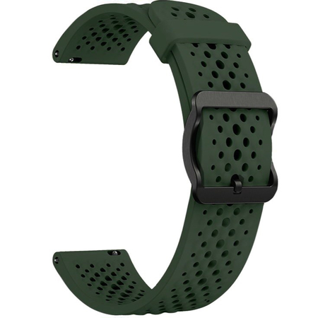 Ремешок силиконовый 22mm для Amazfit T-Rex 3 зеленый перфорированный, Основной цвет: Зеленый - GOODMi