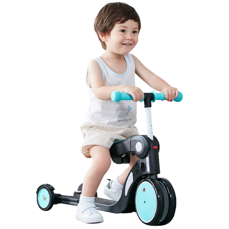 Детский самокат BeBeHoo Deformation Stroller 5 в 1 (DGN5-1) бирюзовый, изображение 3 - GOODMi