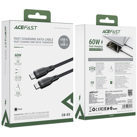 Кабель ACEFAST C8-03 Type-C - Type-C 60W 1.2м Black, изображение 5 - GOODMi
