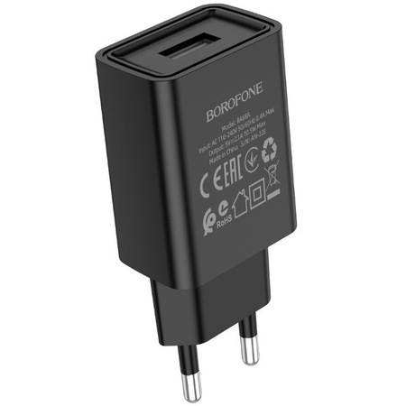 Сетевое зарядное устройство Borofone BA68A USB (2.1A) + кабель Type-C Черный, Цвет: Черный, изображение 6 - GOODMi