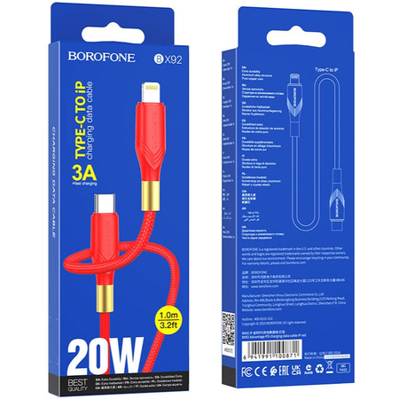 Кабель Borofone BX92 Type-C/Lightning нейлоновый 1m Red, изображение 4 - GOODMi