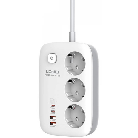 Сетевой фильтр Ldnio SE3436 (3 розетки, 2 USB, 2 PD), изображение 3 - GOODMi