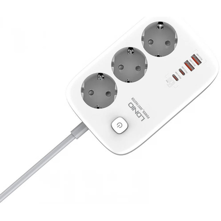 Сетевой фильтр Ldnio SE3436 (3 розетки, 2 USB, 2 PD), изображение 5 - GOODMi