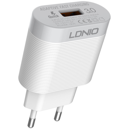 Зарядное устройство LDNIO A303Q 18W USB*3A + кабель Type-C White, изображение 4 - GOODMi