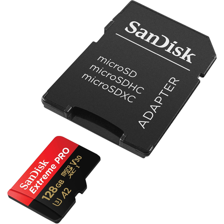 Карта памяти SanDisk Extreme Pro MicroSD 128Gb + SD адаптер, изображение 3 - GOODMi