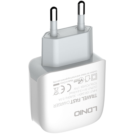Сетевое зарядное устройство LDNIO A3312 17W + кабель Type-C 1m White, изображение 6 - GOODMi