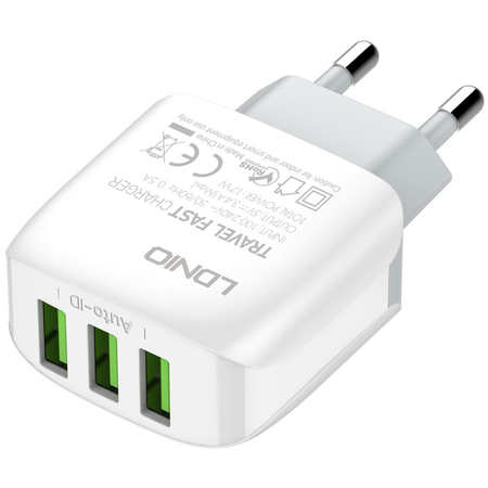 Сетевое зарядное устройство LDNIO A3312 17W + кабель Type-C 1m White, изображение 7 - GOODMi