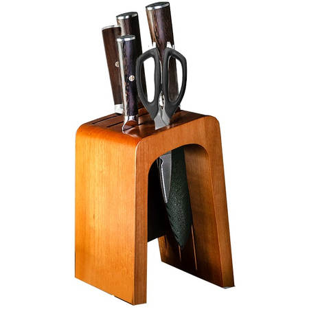 Набор ножей из дамасской стали Damascus Knife Sets (4 ножа, ножницы и подставка), изображение 2 - GOODMi