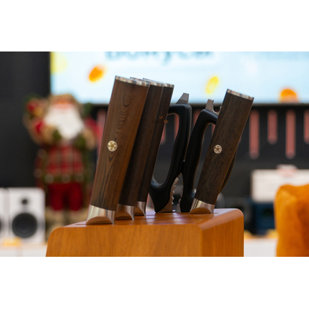 Набор ножей из дамасской стали Damascus Knife Sets (4 ножа, ножницы и подставка), изображение 12 - GOODMi