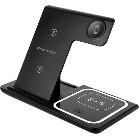 Беспроводное зарядное устройство 3 в 1 Perfeo PF_D1156 Черное, Цвет: Черный, изображение 2 - GOODMi