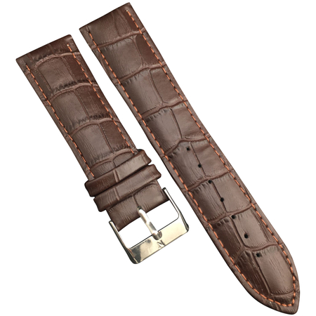 Ремешок Nagata Leather 20mm Коричневый под рептилию - GOODMi