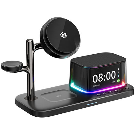 Беспроводное зарядное устройство C09Pro Qi2 3в1 Черное, Цвет: Черный, изображение 2 - GOODMi