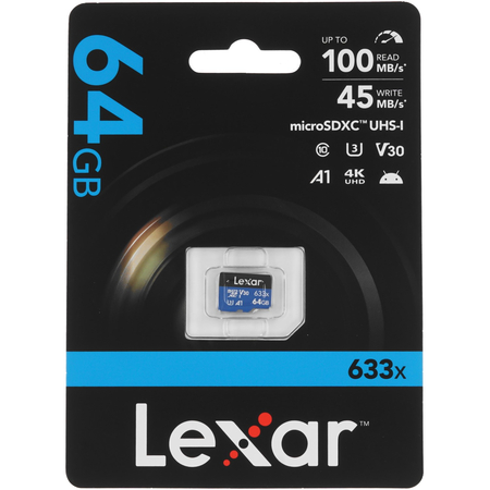 Карта памяти MicroSD Lexar High-Performance 633x 64GB, изображение 2 - GOODMi