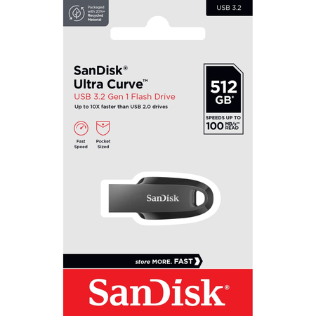 USB флешка SanDisk CZ550 Ultra Curve 512GB Черная, изображение 5 - GOODMi