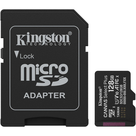 Карта памяти Kingston Canvas Select Plus microSDXC 128GB + SD адаптер - GOODMi