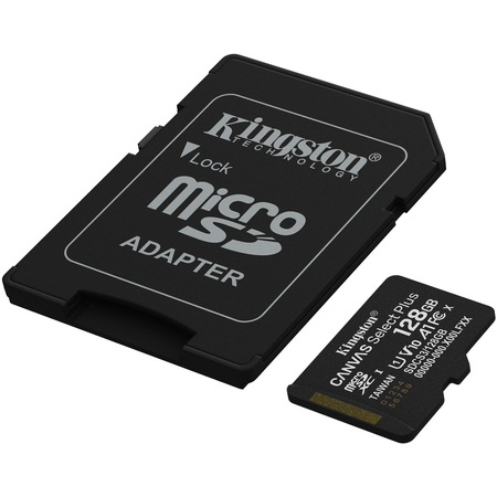Карта памяти Kingston Canvas Select Plus microSDXC 128GB + SD адаптер, изображение 2 - GOODMi