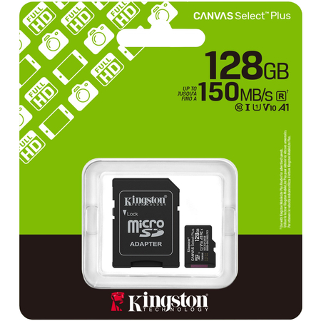 Карта памяти Kingston Canvas Select Plus microSDXC 128GB + SD адаптер, изображение 3 - GOODMi