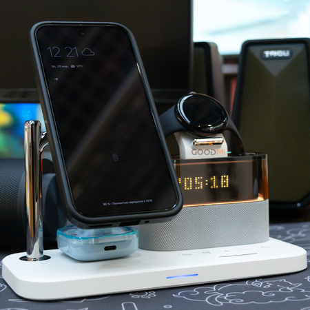 Беспроводное зарядное устройство C09Pro Qi2 3в1 Белое, Цвет: Белый, изображение 3 - GOODMi