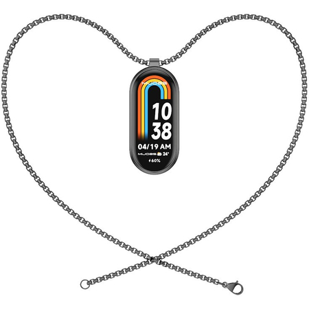 Кулон стальной шнурок Mijobs для Xiaomi Band 10/9/8 Black - GOODMi