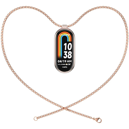 Кулон стальной шнурок Mijobs для Xiaomi Band 10/9/8 Розовое золото - GOODMi