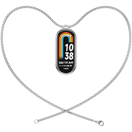 Кулон стальной шнурок Mijobs для Xiaomi Band 10/9/8 Silver - GOODMi