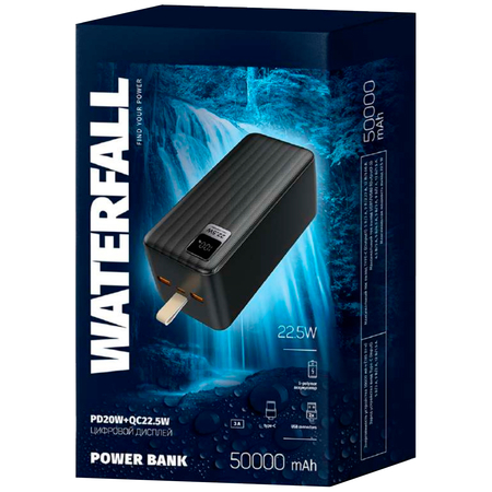 Внешний аккумулятор Perfeo Waterfall 50000mAh Черный, Цвет: Черный, изображение 4 - GOODMi