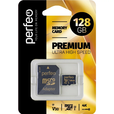 Карта памяти Perfeo microSDXC 128GB + SD адаптер - GOODMi