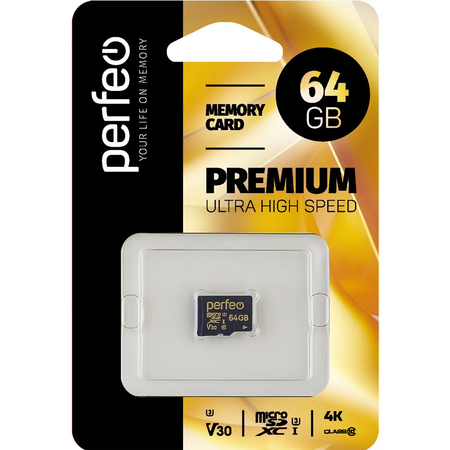 Карта памяти Perfeo microSDXC 64GB (PF64GMCSX10V30) - GOODMi