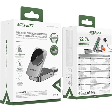 Беспроводное зарядное устройство Acefast E22 3-in-1 Grey, изображение 5 - GOODMi