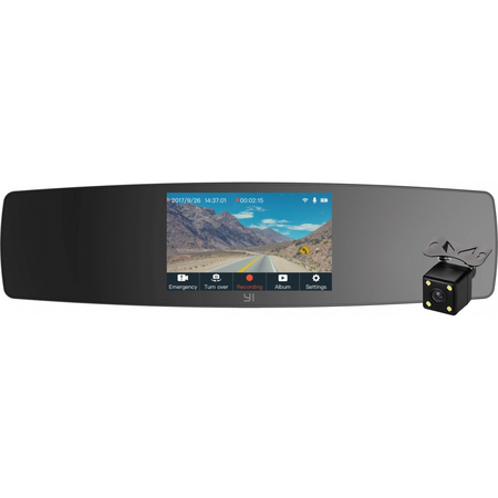 Зеркало видеорегистратор YI Mirror Dash Camera с камерой заднего вида - GOODMi