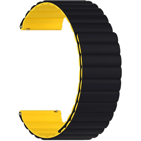 Ремешок силиконовый 20mm Lyambda Acrux Black/Yellow (DSJ-32-20-BY), Основной цвет: Желтый - GOODMi