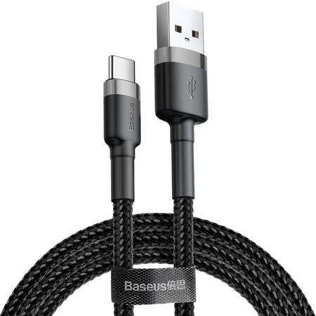 Кабель Baseus cafule Cable USB-A/Type-C 3A 1m grey-black (CATKLF-BG1) - GOODMi