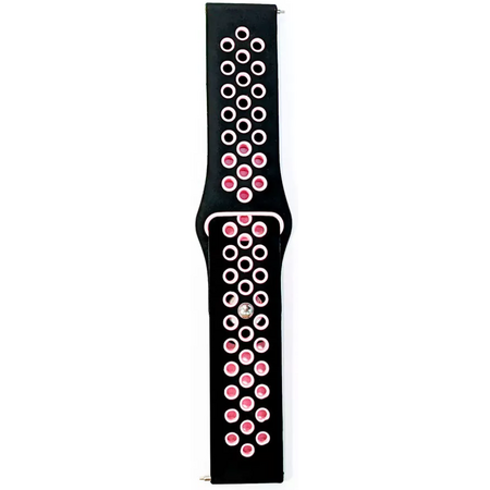 Ремешок силиконовый спортивный 22mm Черный/Розовый - GOODMi