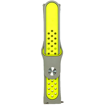 Ремешок силиконовый спортивный 22mm Серый/Зеленый - GOODMi