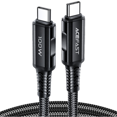 Кабель ACEFAST C4-03 Alluminium 100W Nylon Type-C to Type-C Black - GOODMi