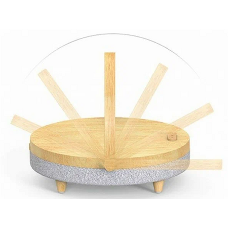 Настольная лампа с беспроводной зарядкой и колонкой Ezvalo Wireless Charging Music Lamp (LYYD01) Wood, Цвет: Коричневый, изображение 3 - GOODMi