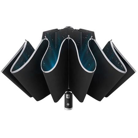 Зонт Xiaomi Zuodu с фонариком и светоотражателем Black, Цвет: Черный, изображение 3 - GOODMi