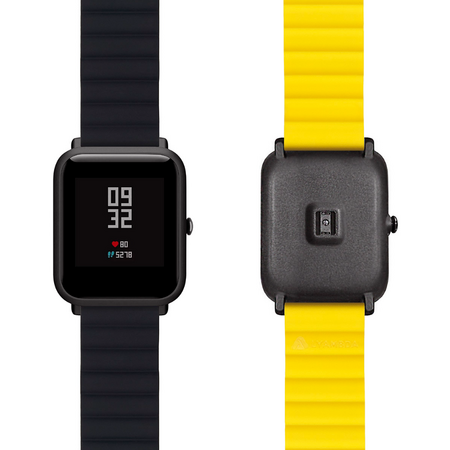 Ремешок силиконовый 20mm Lyambda Acrux Black/Yellow (DSJ-32-20-BY), Основной цвет: Желтый, изображение 2 - GOODMi