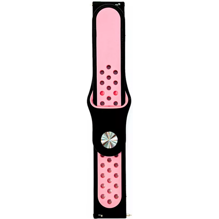 Ремешок силиконовый спортивный 20mm Черный/Розовый, Основной цвет: Розовый, изображение 2 - GOODMi