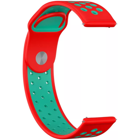 Ремешок силиконовый спортивный 20mm Красный/Голубой, Основной цвет: Красный, изображение 2 - GOODMi