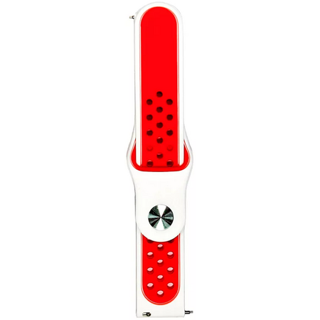 Ремешок силиконовый спортивный 22mm Белый/Красный, изображение 2 - GOODMi