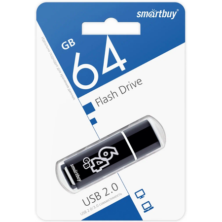 USB флешка Smartbuy Glossy series 64GB Black, изображение 4 - GOODMi