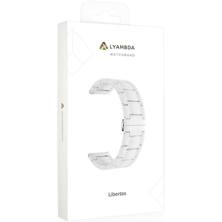 Ремешок керамическй 22mm Lyambda Libertas White (DSG-09-22-WW), Основной цвет: Белый, изображение 2 - GOODMi