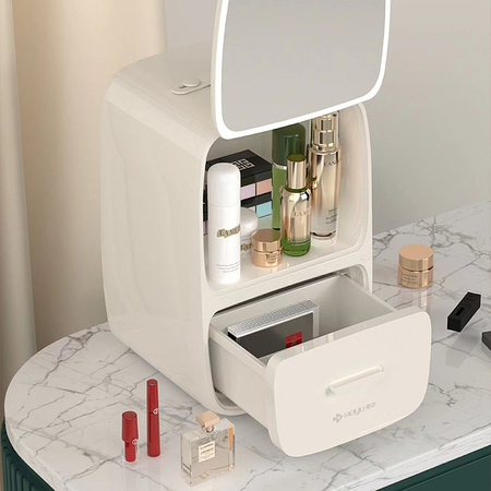 Мини-холодильник для косметики Xiaomi MOYU Magic mirror 220V 18.8L (HL-02M) White, Цвет: Белый, изображение 2 - GOODMi