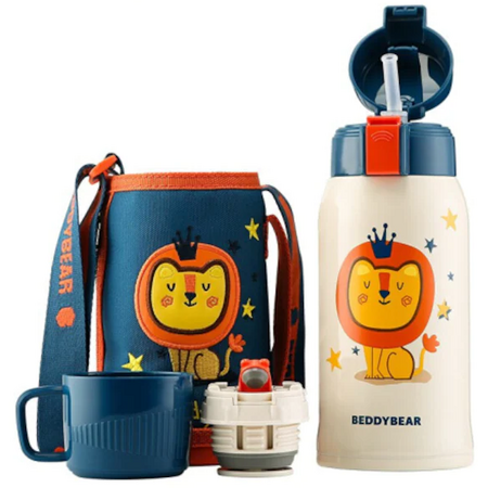 Детский термос Cup Bear 3D Retro Cute Pet 600ml White Lion, изображение 2 - GOODMi